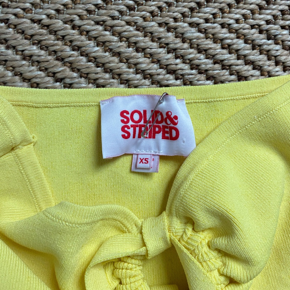 Solid and Striped Ariana Dress in Yellow - Picture 3 of 6